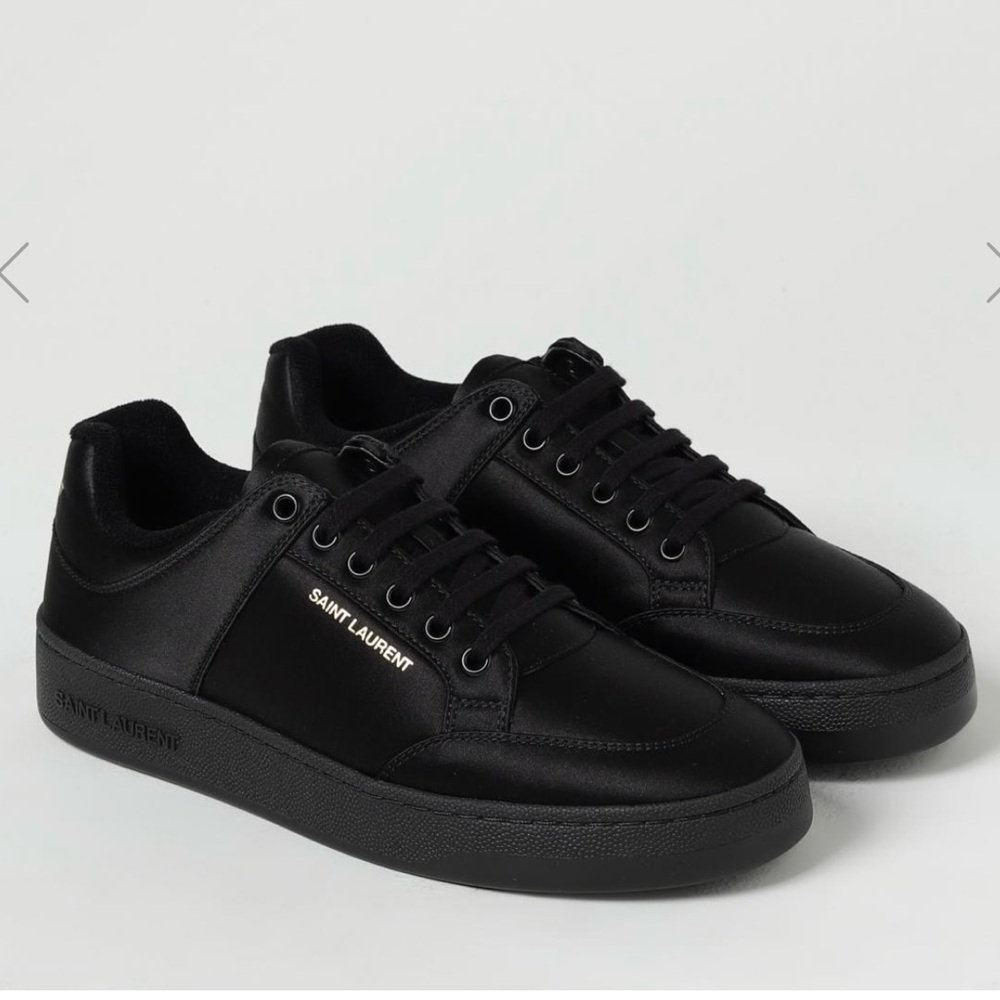 Saint Laurent Raso Regale Black Court Sneakers 10.5